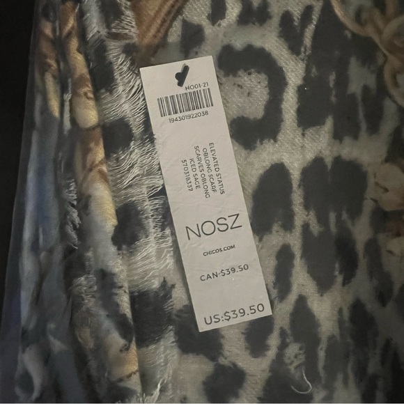 Chico’s Elevated Status-Print Oblong Scarf - Brand New with Tags NWT - Picture 2 of 8